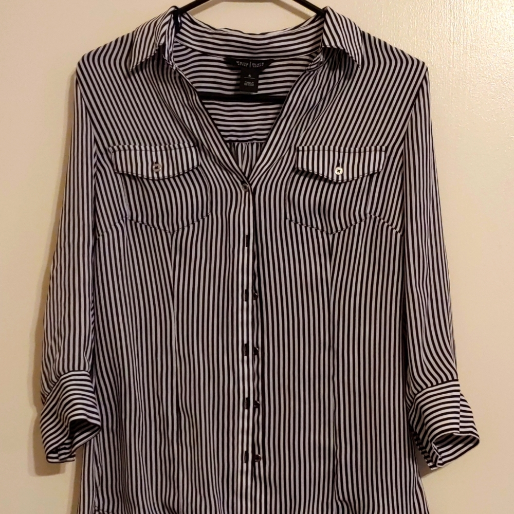 WhiteHouseBlackMarket B&W Button Up (6)